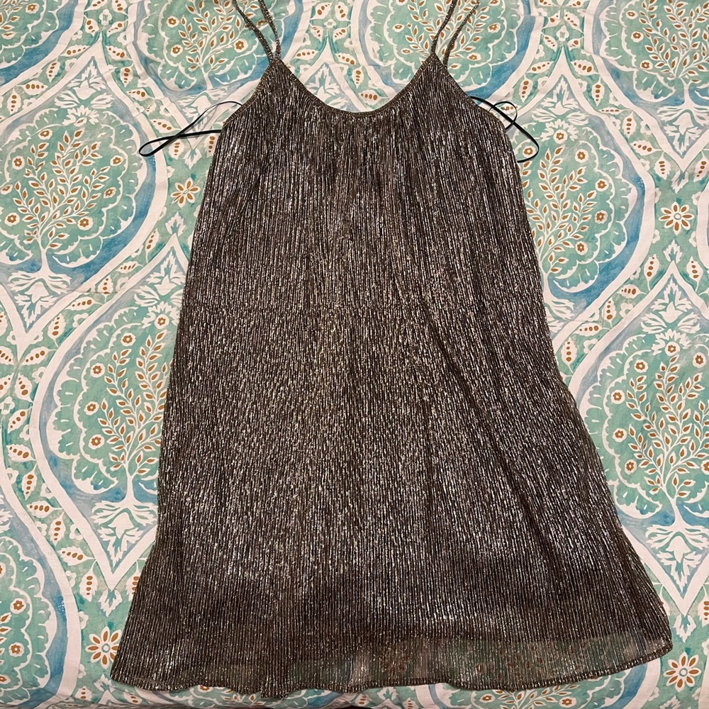 Gold Paper Crane Party Mini Dress